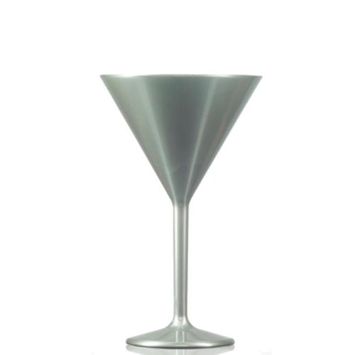 Silbernes Martini-Glas aus Kunststoff bedrucken lassen